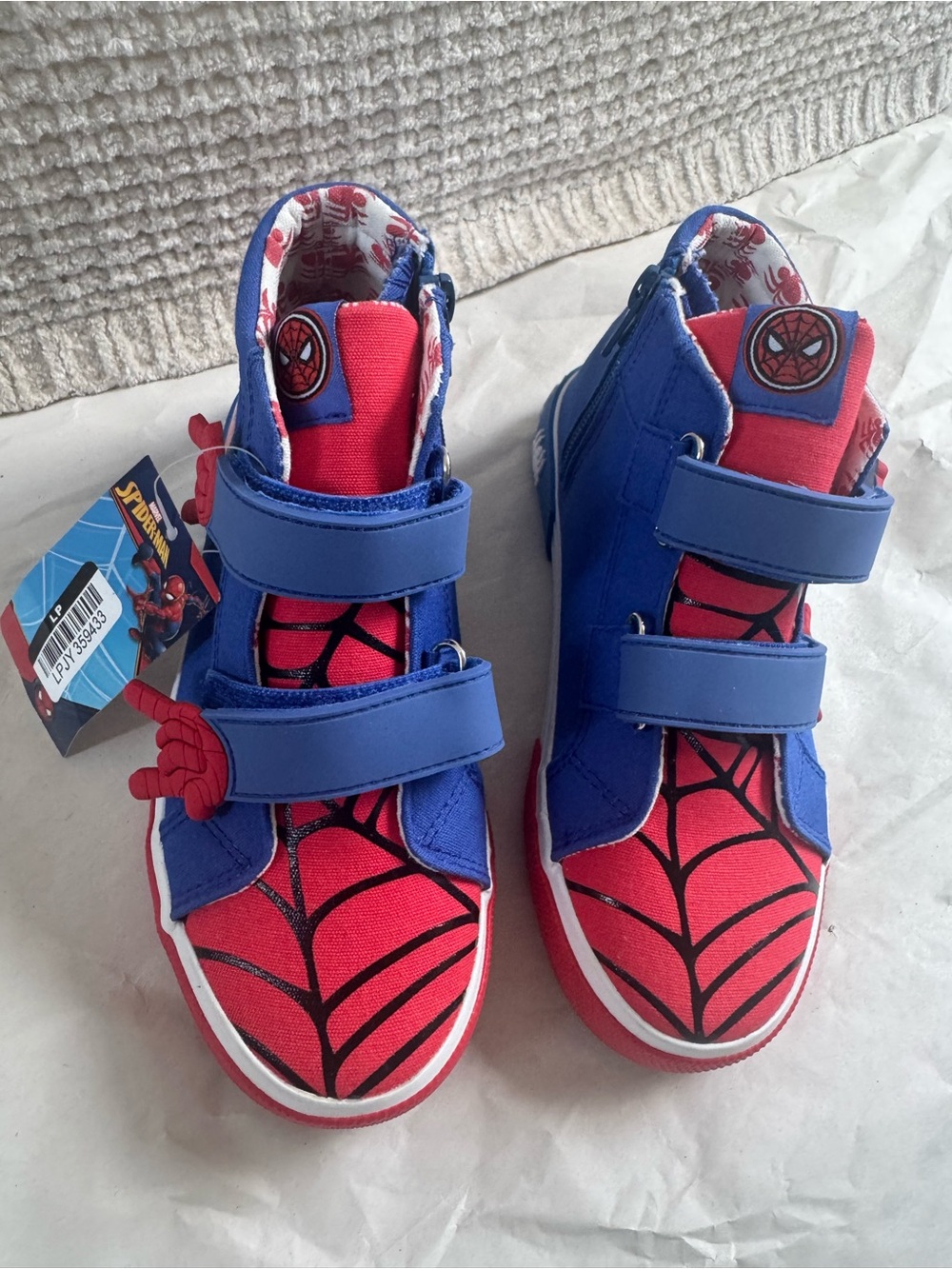 Marvel Kids' Spider-Man Red and Blue High-Top Sneakers